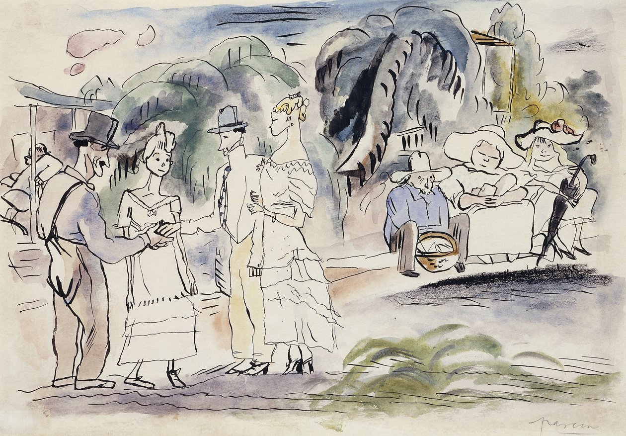 Floridassa; En Floride, n. 1917 tekijältä Jules Pascin