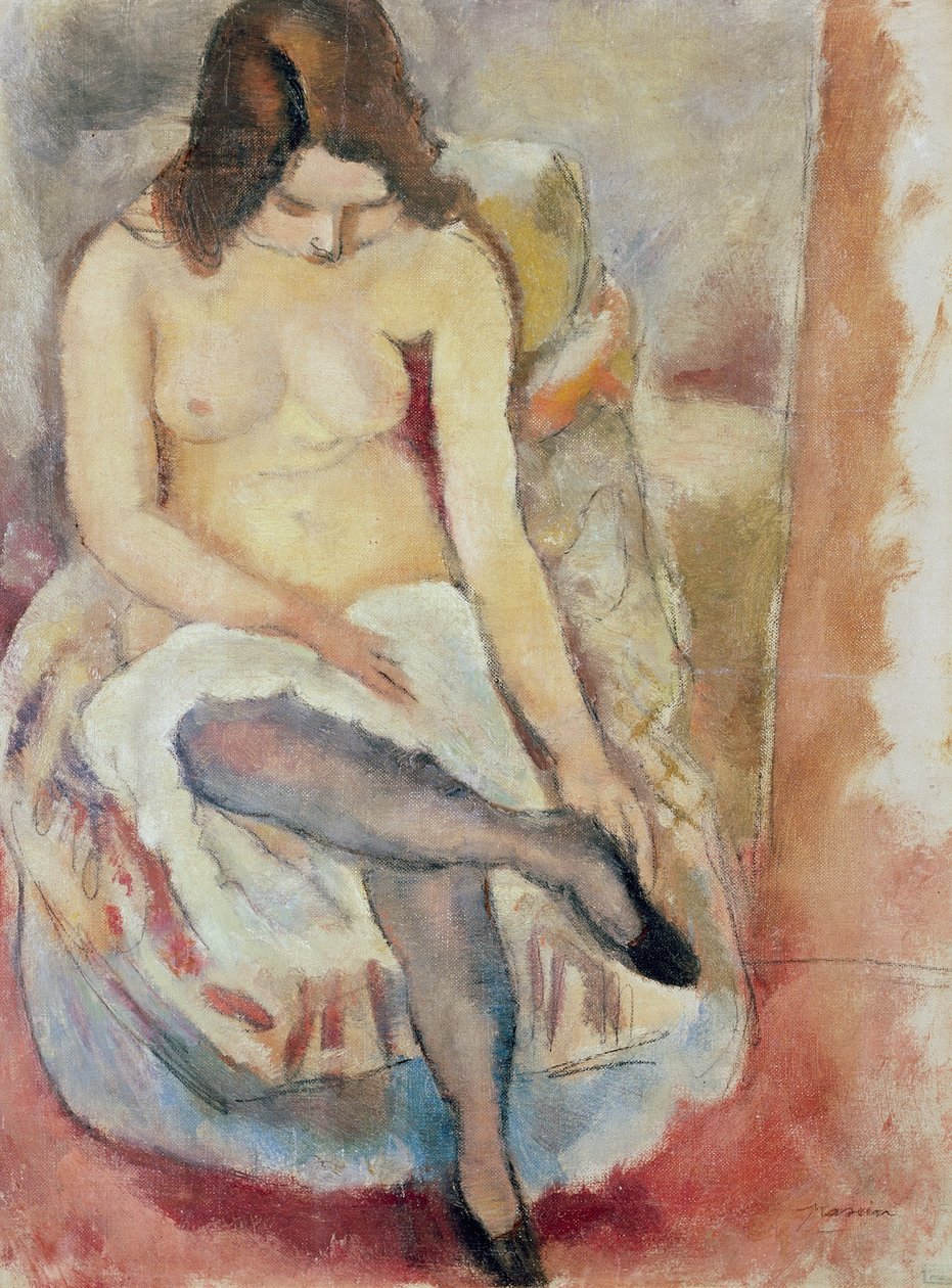 Istuva nainen tekijältä Jules Pascin
