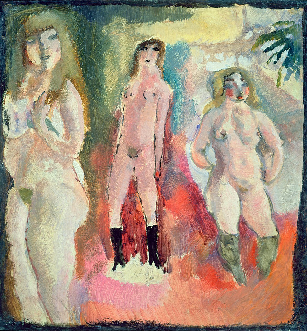 Kolme alastonnaista, 1909 (öljy pahviin) tekijältä Jules Pascin