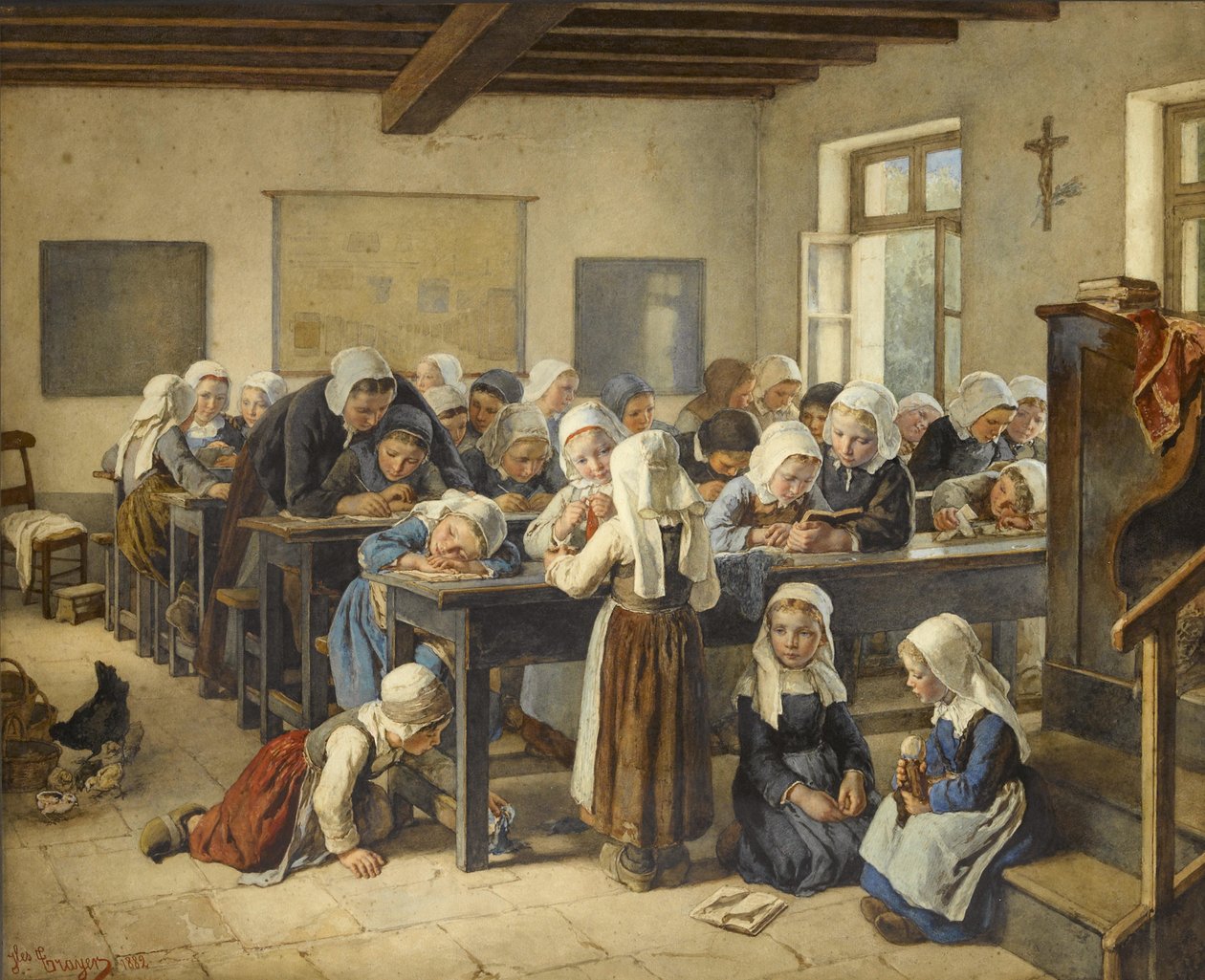Bretonin tyttökoulu, 1882. tekijältä Jules Trayer