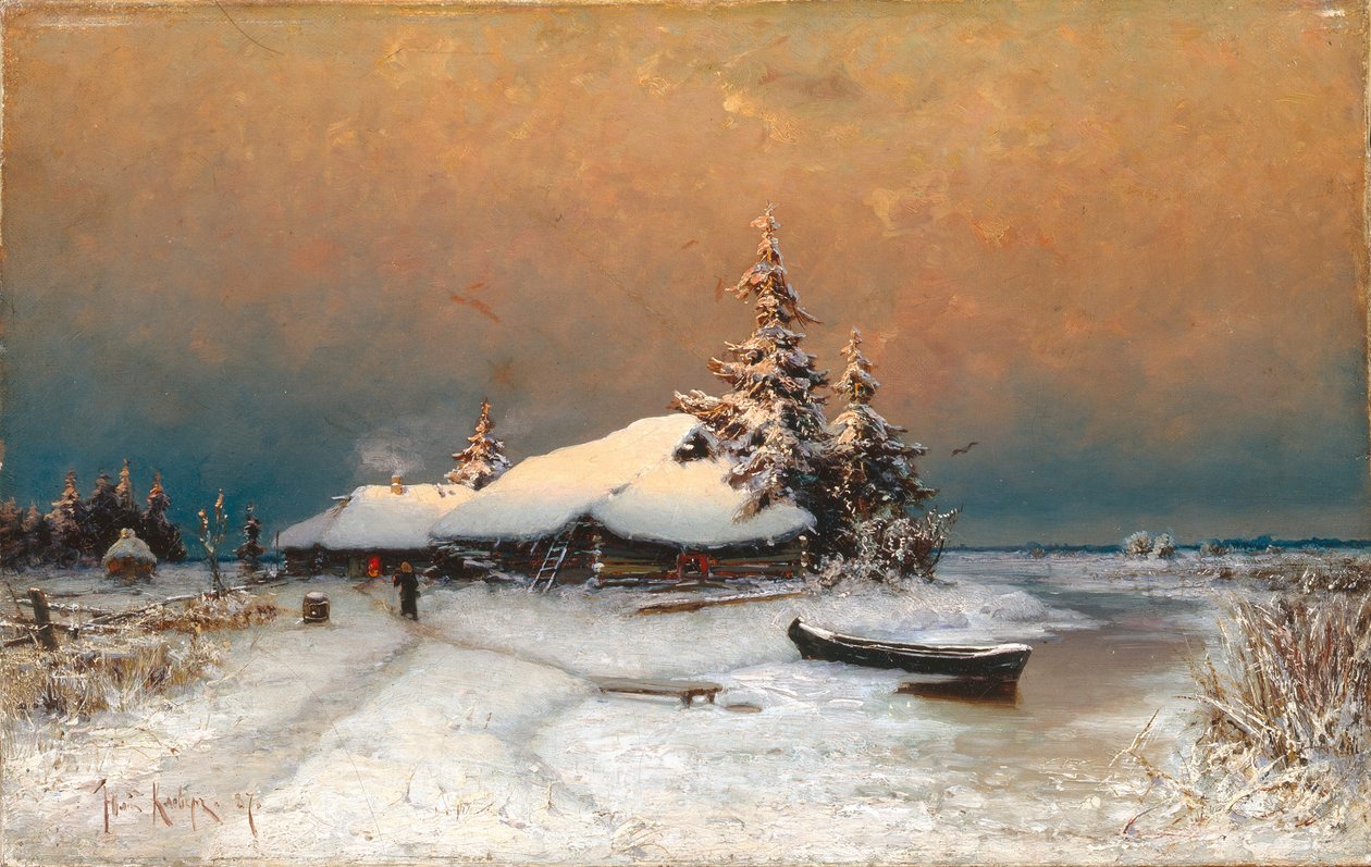 Talvi auringonlasku, 1887 tekijältä Juli Julievich Klever