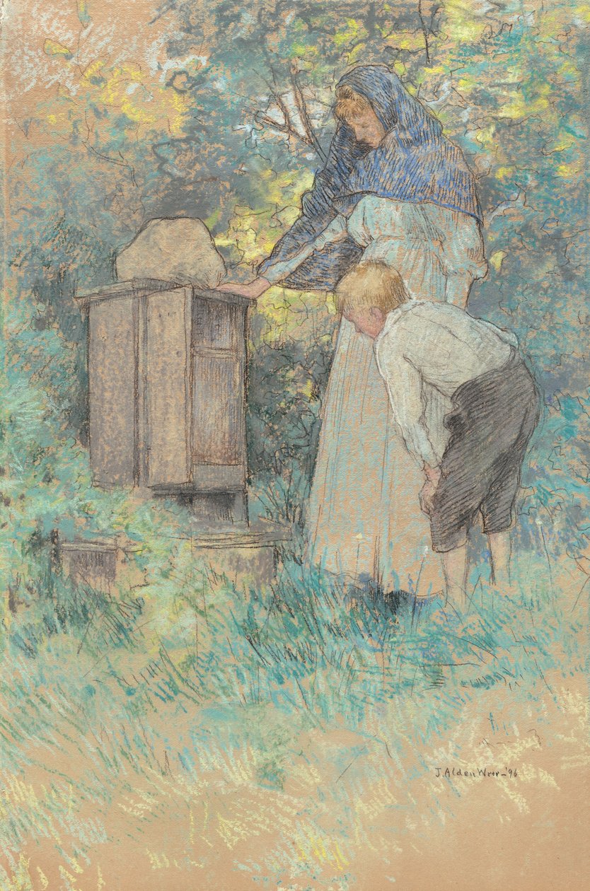 Katsomassa mehiläisiä, 1896. tekijältä Julian Alden Weir