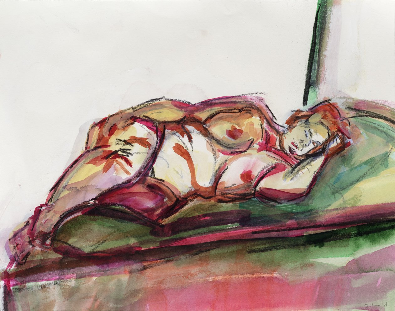 Fat Sleeping Nude, 2015, tekijältä Julie Held