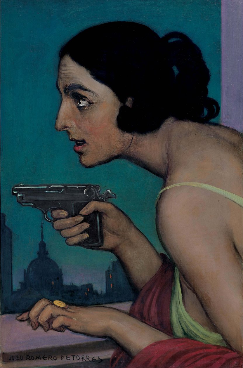Nainen aseella, 1925. tekijältä Julio Romero de Torres