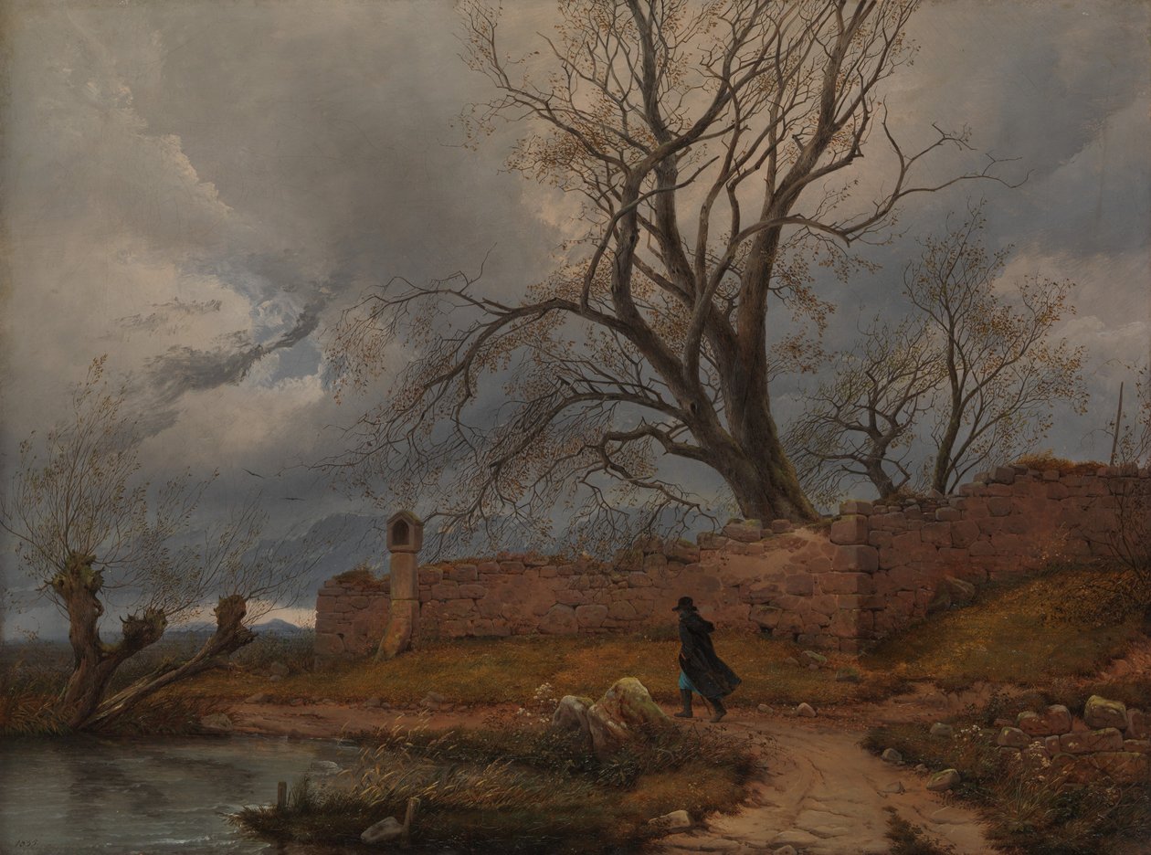 Vaeltaja myrskyssä, 1835. tekijältä Julius von Leypold
