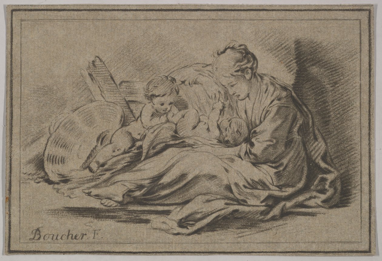 Kahden lapsen äiti, 1700-luku. tekijältä Jurriaan Cootwijk
