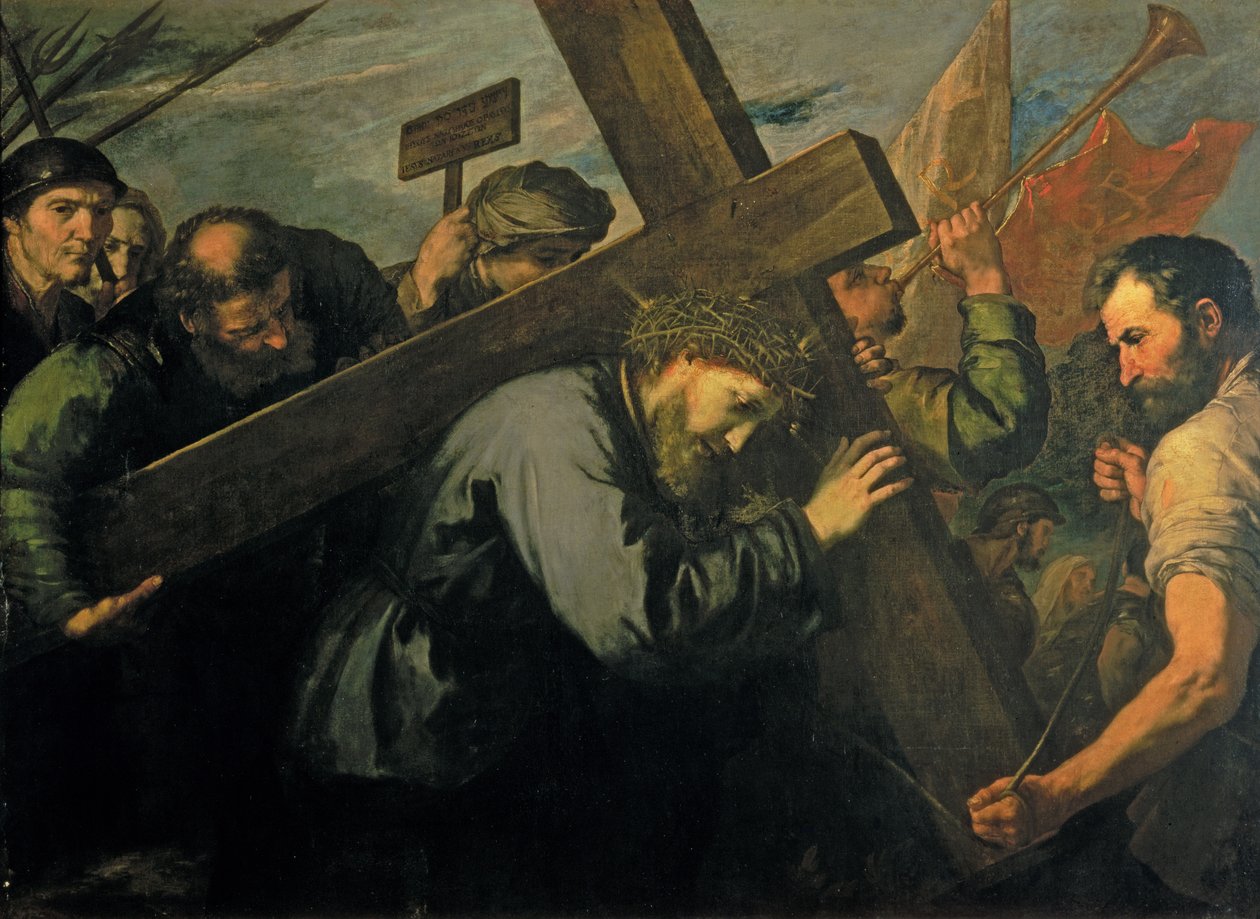 Kristus kantaa ristiä, 1635 tekijältä Jusepe de Ribera
