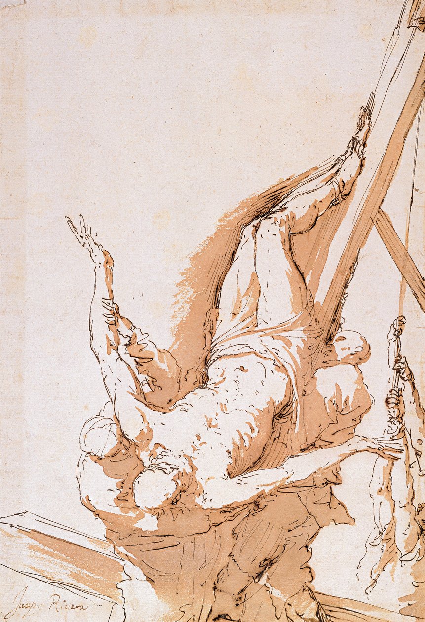 Pyhän Pietarin ristiinnaulitseminen, n. 1625-1630 tekijältä Jusepe de Ribera