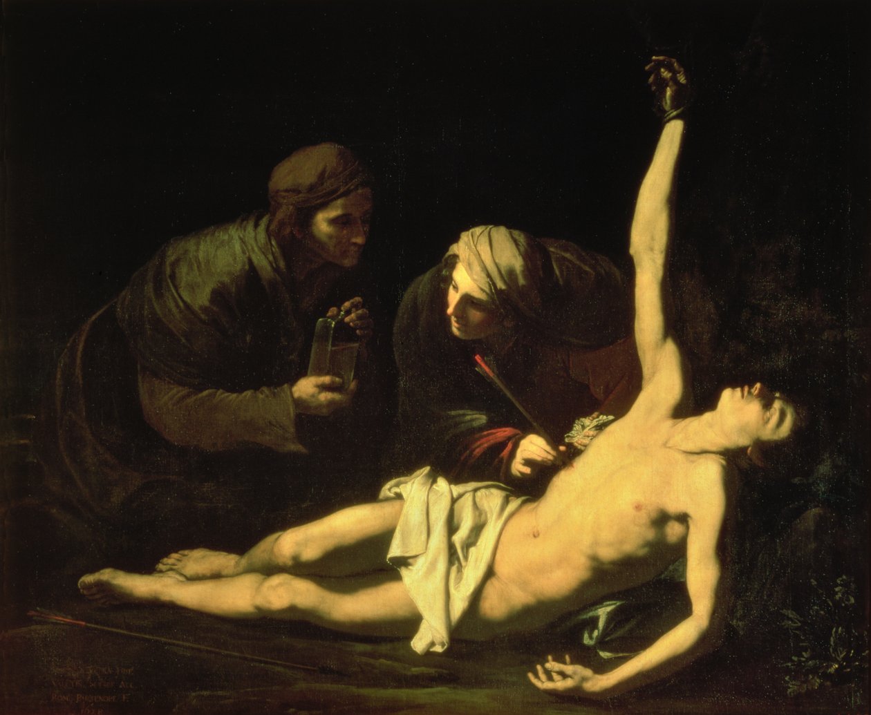 Saint Sebastian Osallistui Saint Irene, 1628 tekijältä Jusepe de Ribera