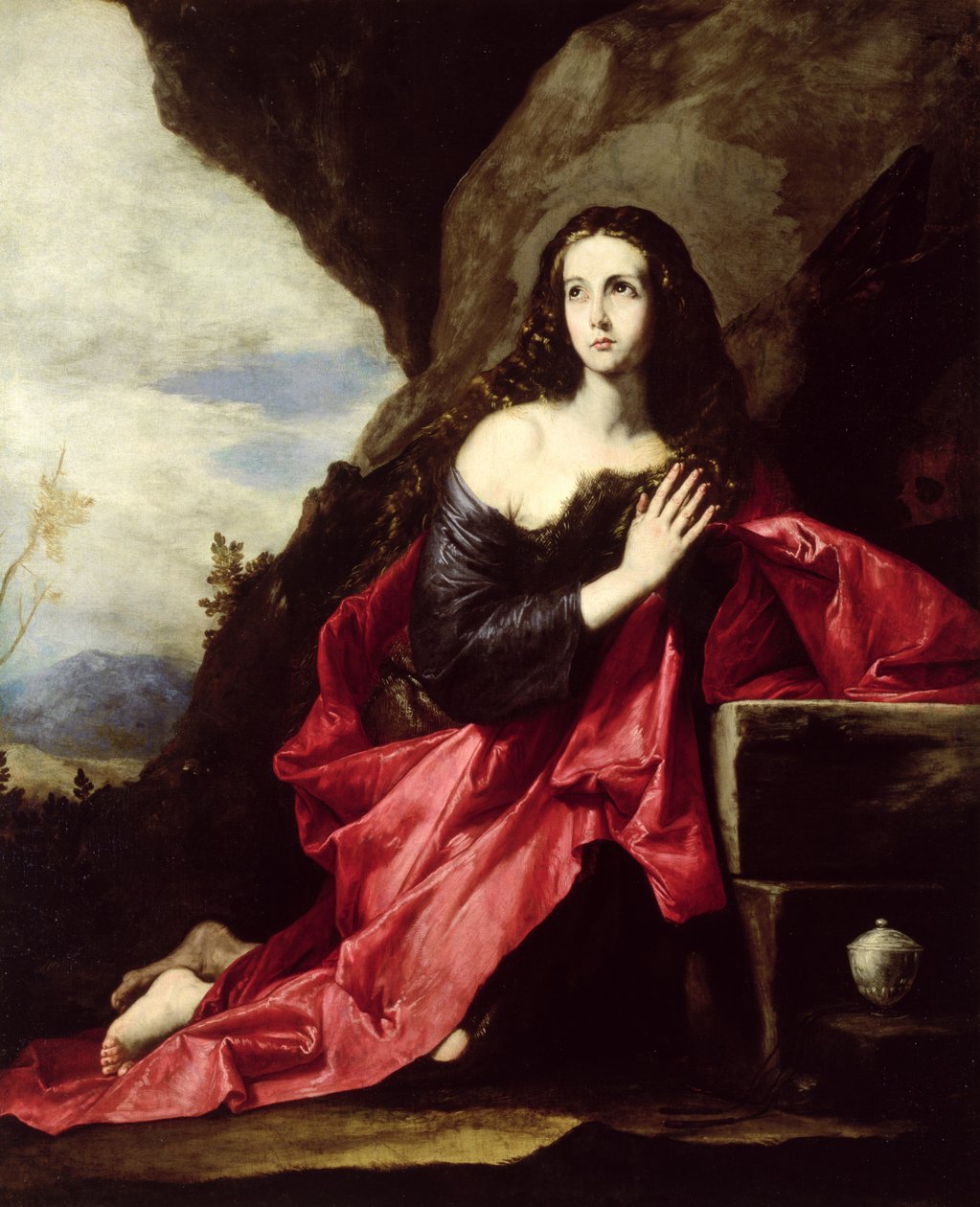 St. Maria Magdalene tai St. Thais in the Desert, n. 1640-1641 tekijältä Jusepe de Ribera