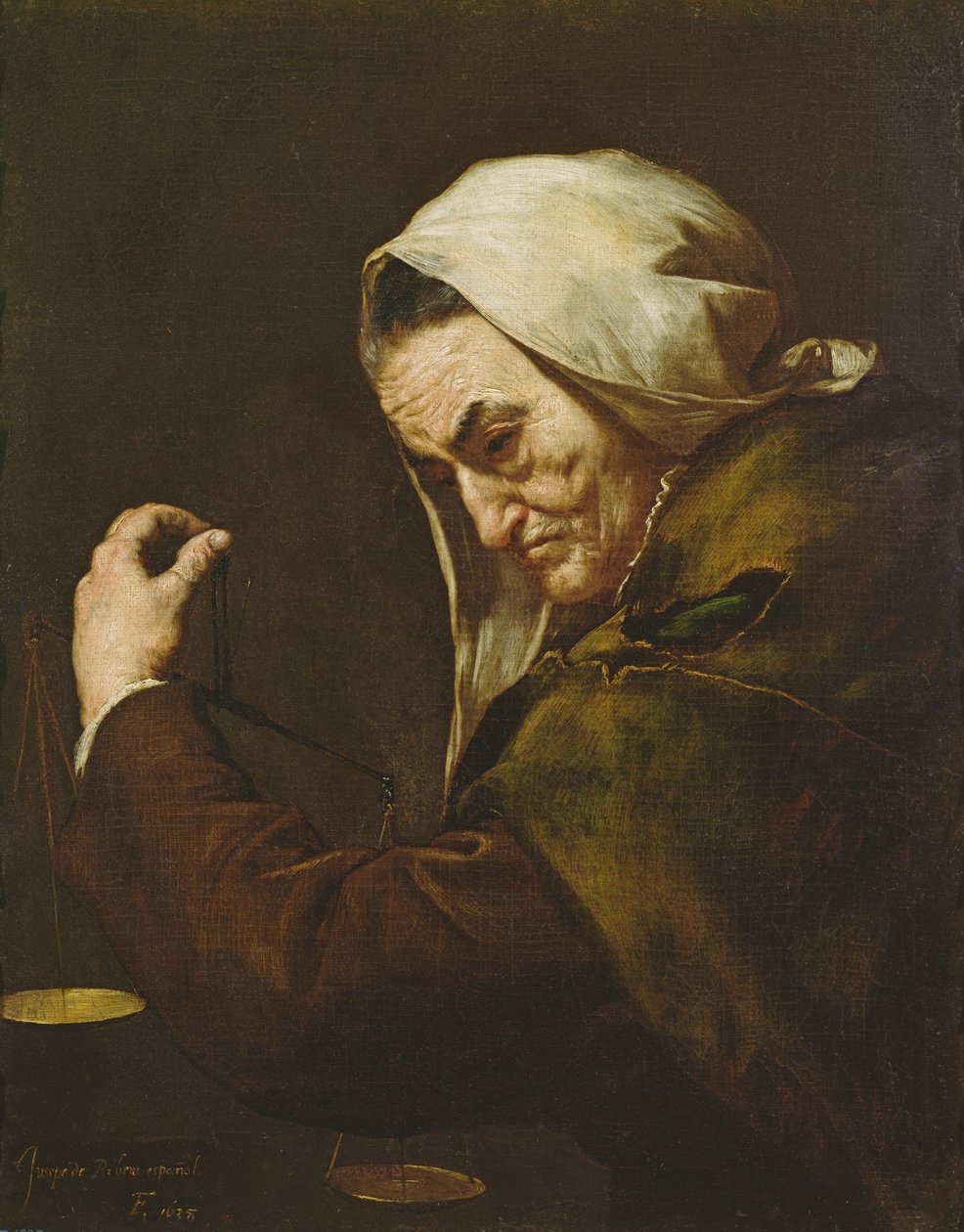 Vanha koronkiskontaja, 1638 tekijältä Jusepe de Ribera