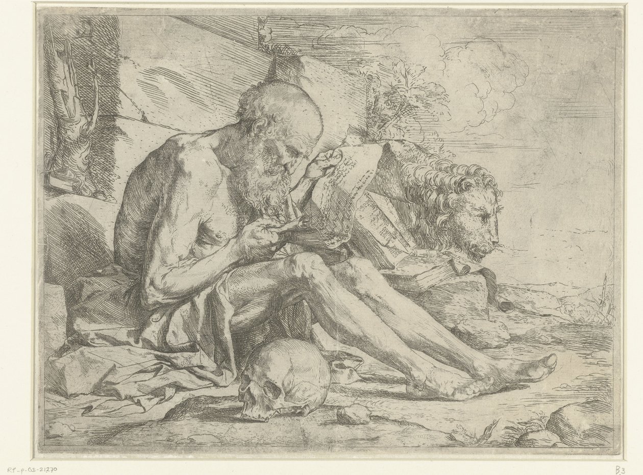 Pyhä Hieronymus lukemassa tekijältä Jusepe de Ribera