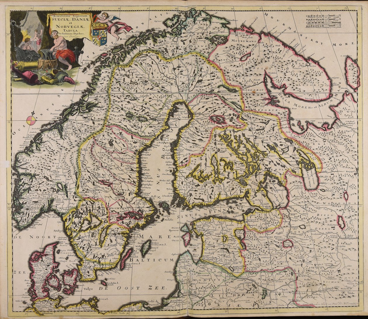 Accuratissima regnorum Sueciae, Daniae et Norvegiae tabula tekijältä Justus Danckerts