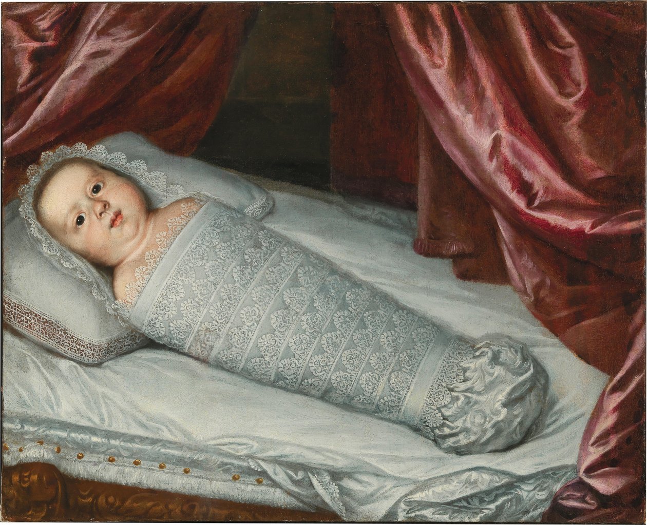 Muotokuva pikkulapsesta Cosimo III de ’Medicistä pyyhkäisevissä vaatteissa tekijältä Justus Sustermans