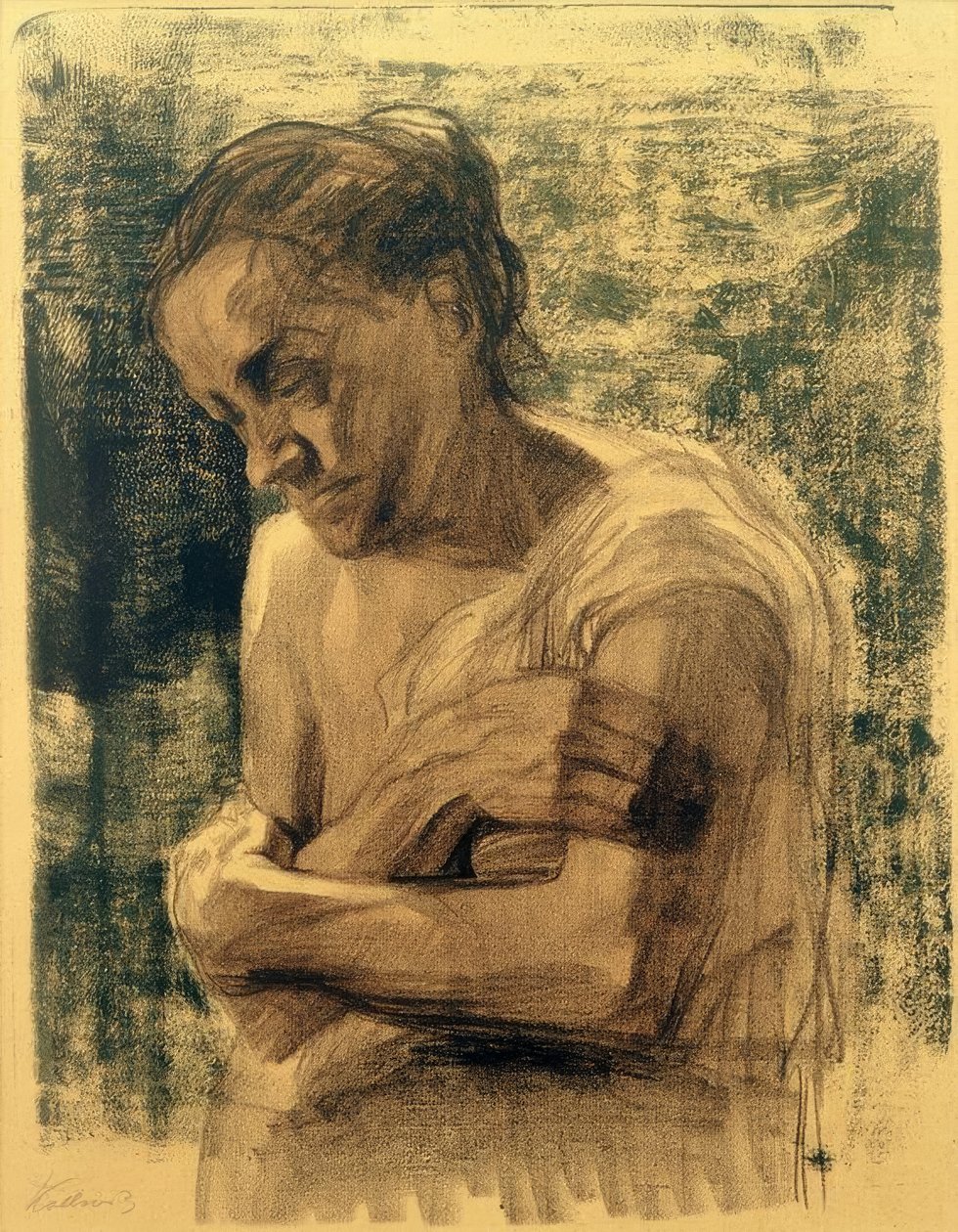 K.Kollwitz, Halbfigur einer Frau mit verschränten Armen tekijältä Käthe Kollwitz