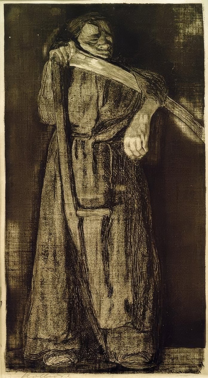 Frau mit Sense tekijältä Käthe Kollwitz