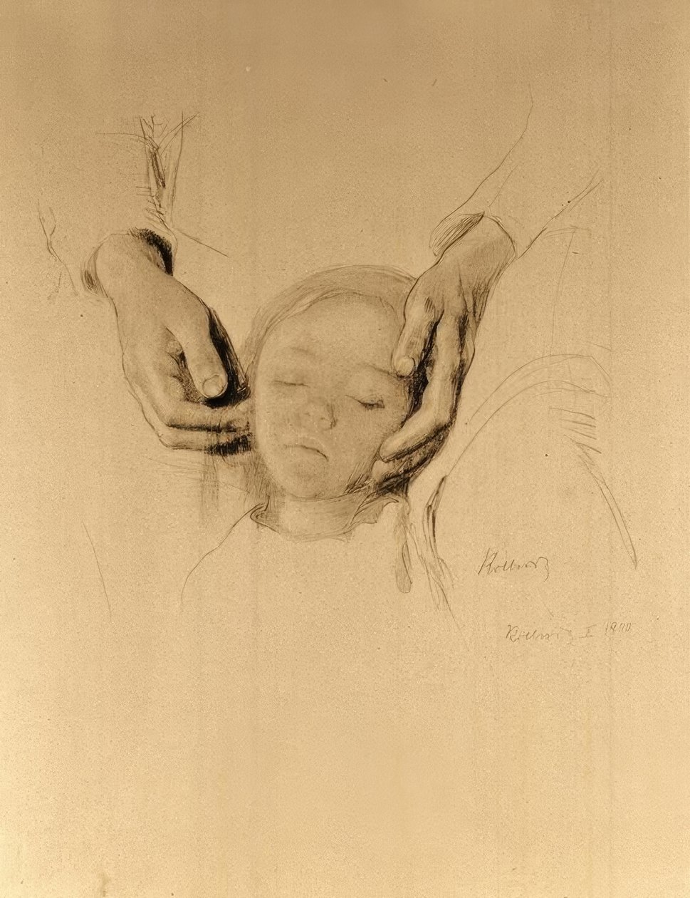 K.Kollwitz, Lapsen pää käsissä. tekijältä Käthe Kollwitz