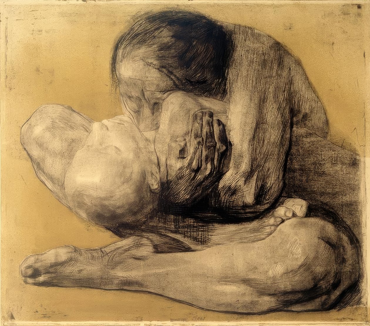 Käthe Kollwitz, Nainen ja kuollut lapsi/1903 tekijältä Käthe Kollwitz
