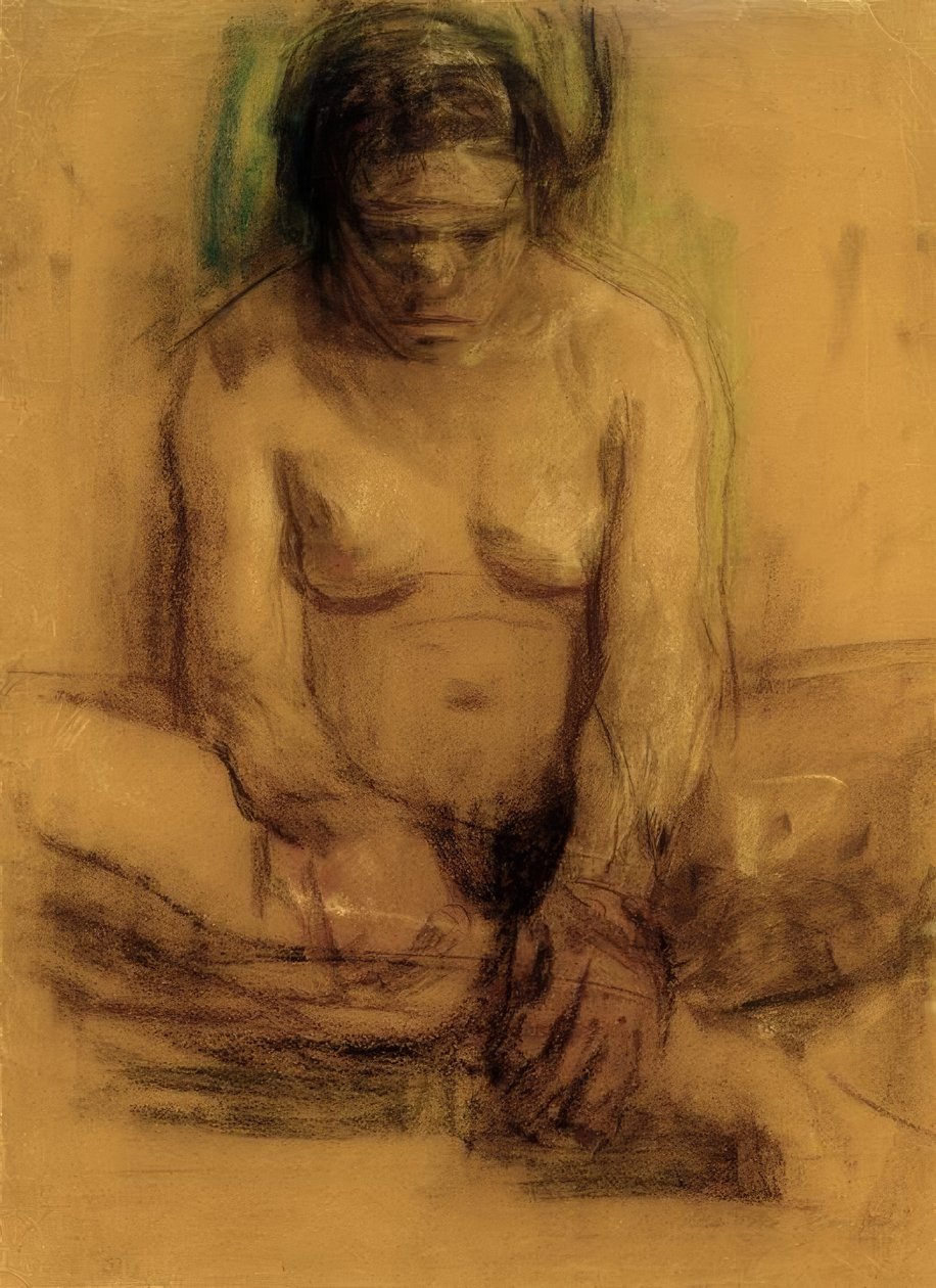 Käthe Kollwitz, Istuva alaston nainen tekijältä Käthe Kollwitz
