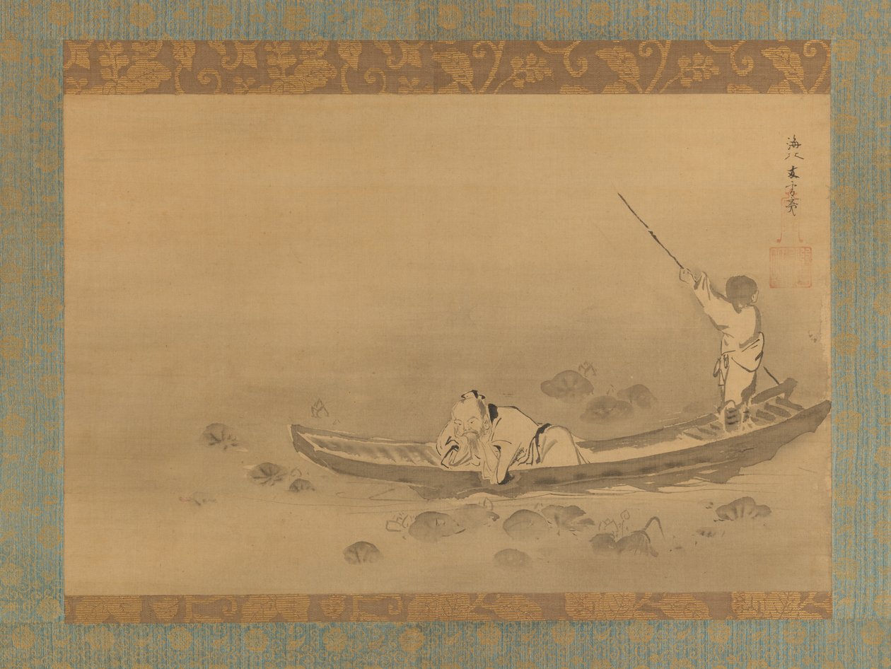 Zhou Maoshu ihailemassa lootuksia, 1600-luvun puoliväli. tekijältä Kaiho Yusetsu