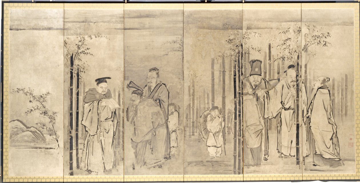 Seitsemän Bamboo Groven viisasta, 1600-luku. tekijältä Kanō Tan’yū