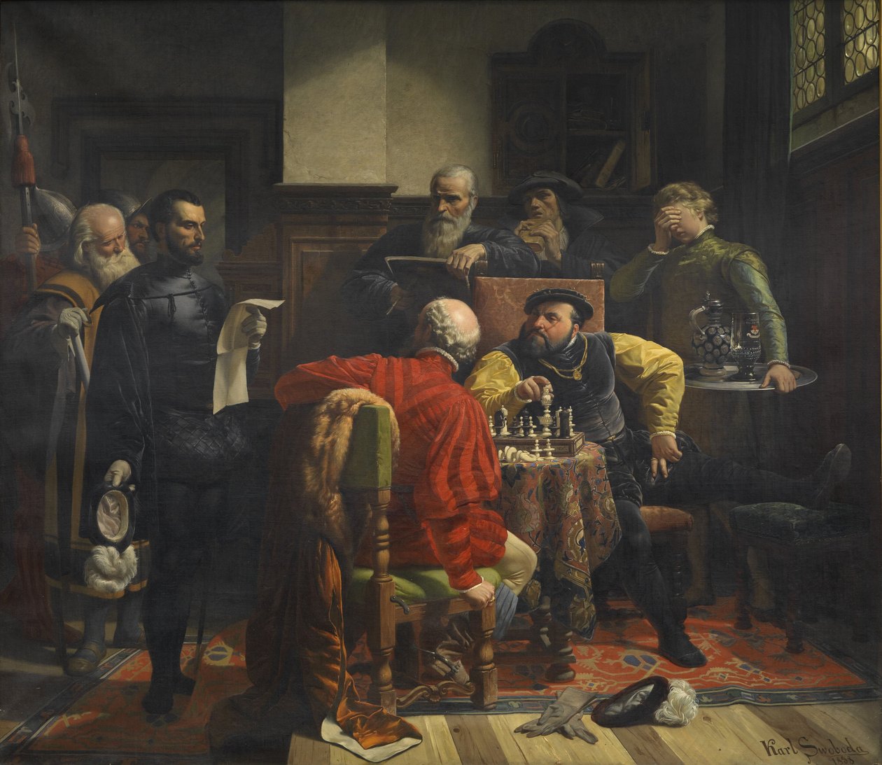 Verkündigung des Todesurteils ja Johann Friedrich von Sachsen tekijältä Karel Svoboda