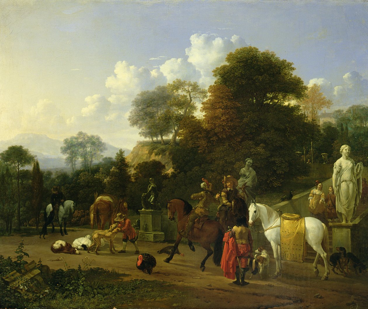 Metsästyksen jälkeen, 1664 tekijältä Karel Dujardin