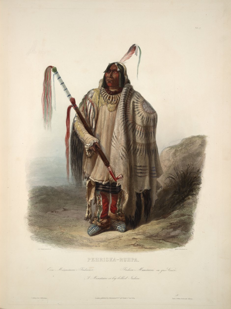 Minatarre tai iso vatsa intialainen tekijältä Karl Bodmer