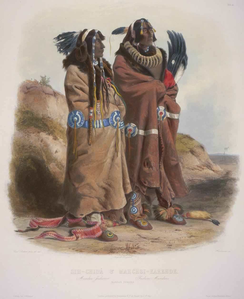 Sih-Chida ja Mahchsi-Karehde, Mandanin intiaanit tekijältä Karl Bodmer