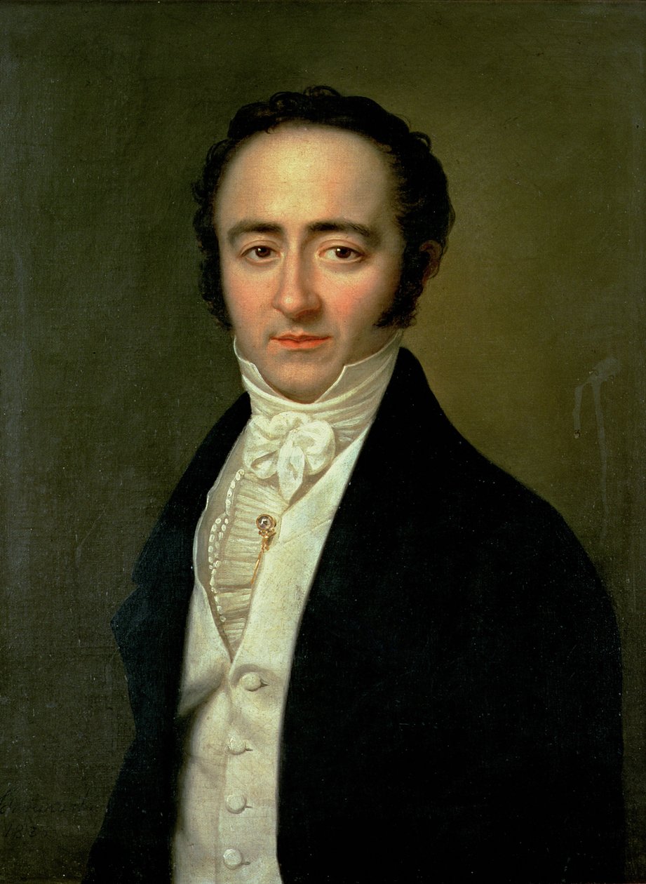 Franz Xaver Mozart (1791-1844), joka tunnettiin myöhemmin nimellä Wolfgang Amadeus, Wolfgang Amadeus Mozartin (1756-91) nuorempi poika, 1825 tekijältä Karl Gottlieb Schweikert