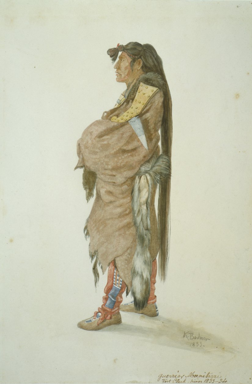 Ahsch Psa Masihichsi, Hidatsa-mies tekijältä Karl Bodmer