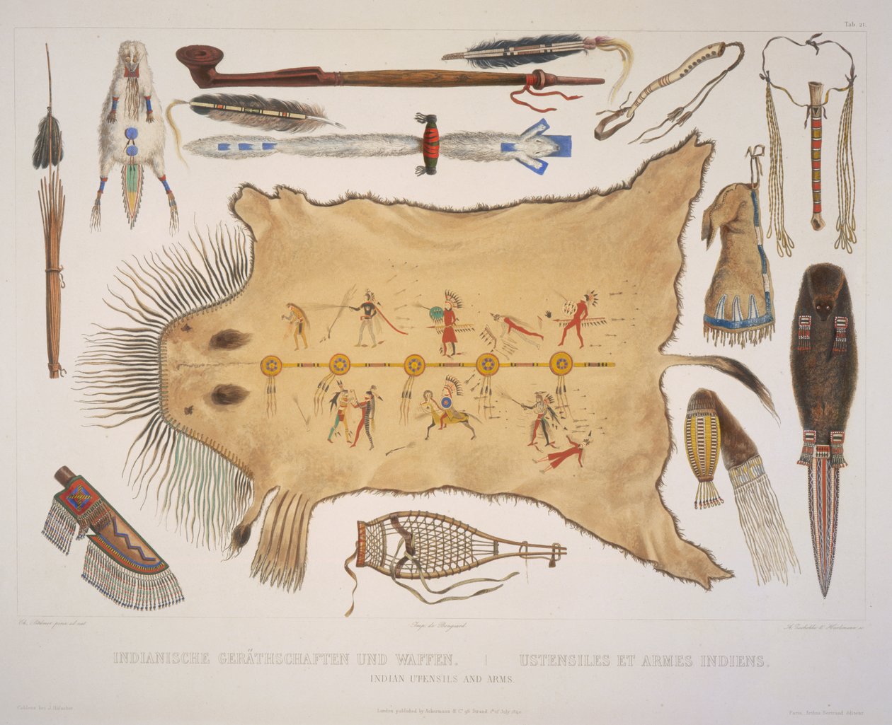 Intialaiset astiat ja käsivarret tekijältä Karl Bodmer