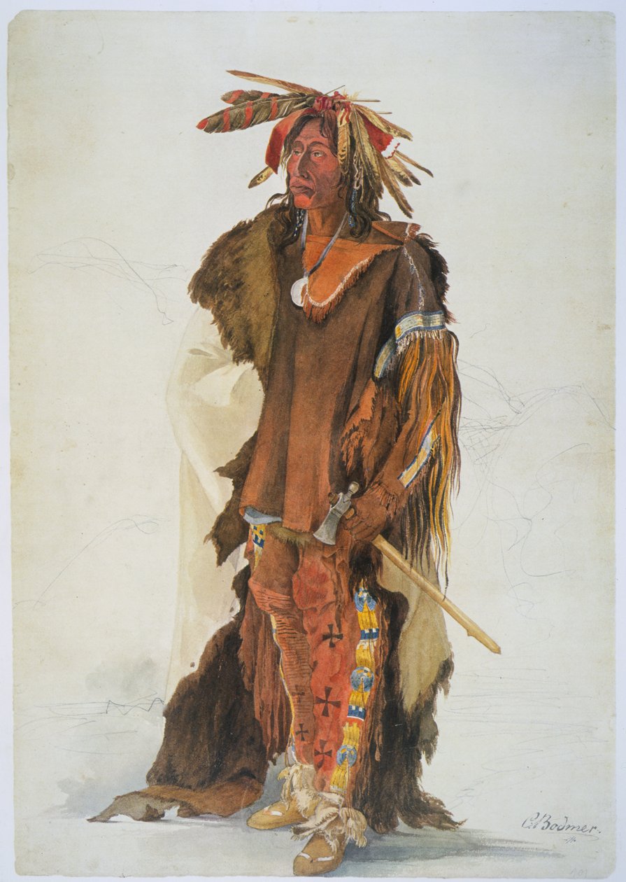 Wahk-ta-Ge-Li. Sioux-soturi tekijältä Karl Bodmer