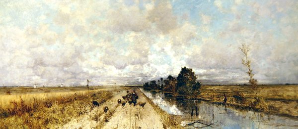 Road by Canal (öljy kankaalle) tekijältä Karl Heffner