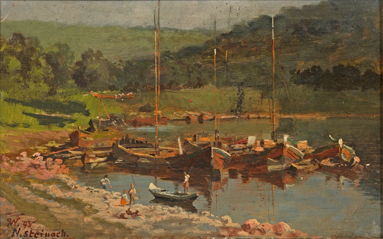 Karl Weysser - Laivat Neckarsteinachissa, 1893 tekijältä Karl Weysser