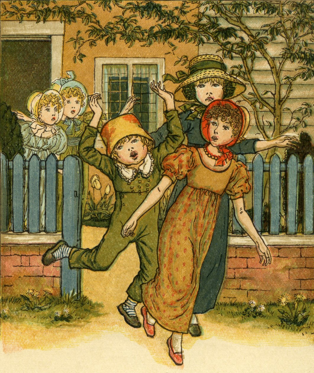 Tytöt ja pojat tulevat tekijältä Kate Greenaway