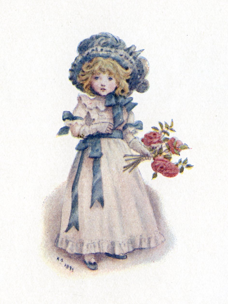 Kate Greenawayn "Taking in the roses". tekijältä Kate Greenaway