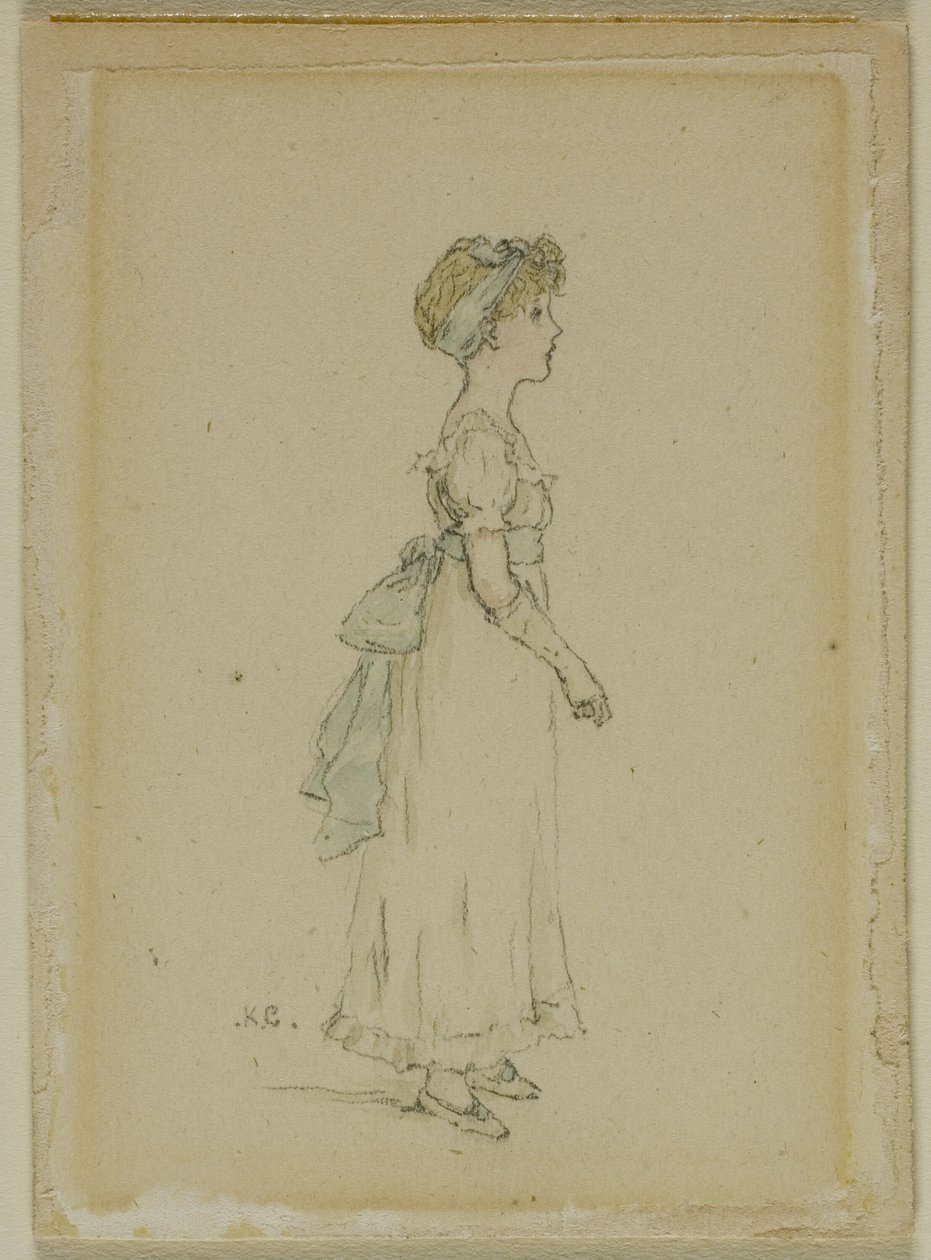 Nuori tyttö siniset nauhat tekijältä Kate Greenaway