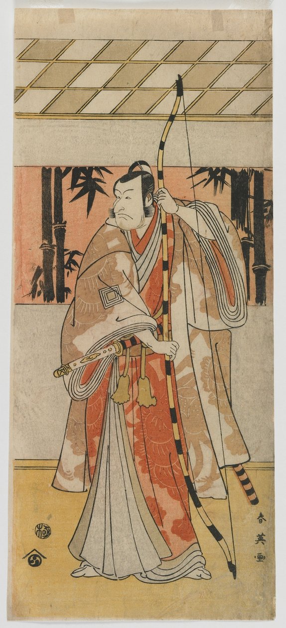 Näyttelijä Sawamura Sojuro III, Edo-kausi, 1790-luvun puoliväli (värillinen puupalikkaprintti) tekijältä Katsukawa Shun ei