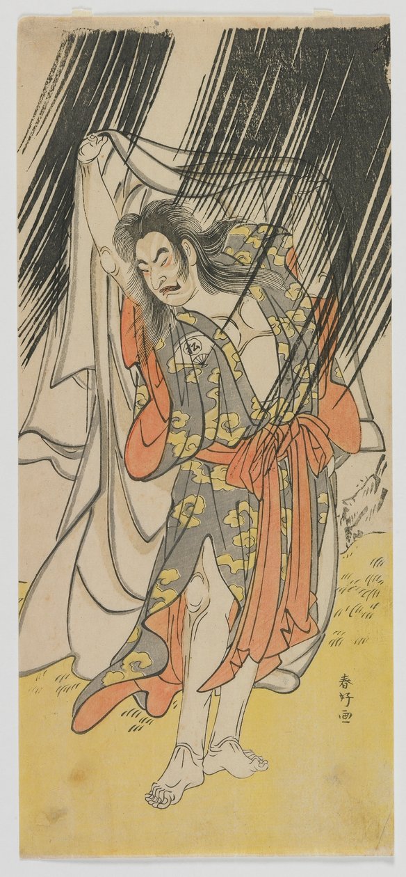 Näyttelijä Onoe Matsusuke I pappi Shunkanina, Edo-kausi, 1770-luvun loppu (värillinen puupalikkaprintti) tekijältä Katsukawa Shunko