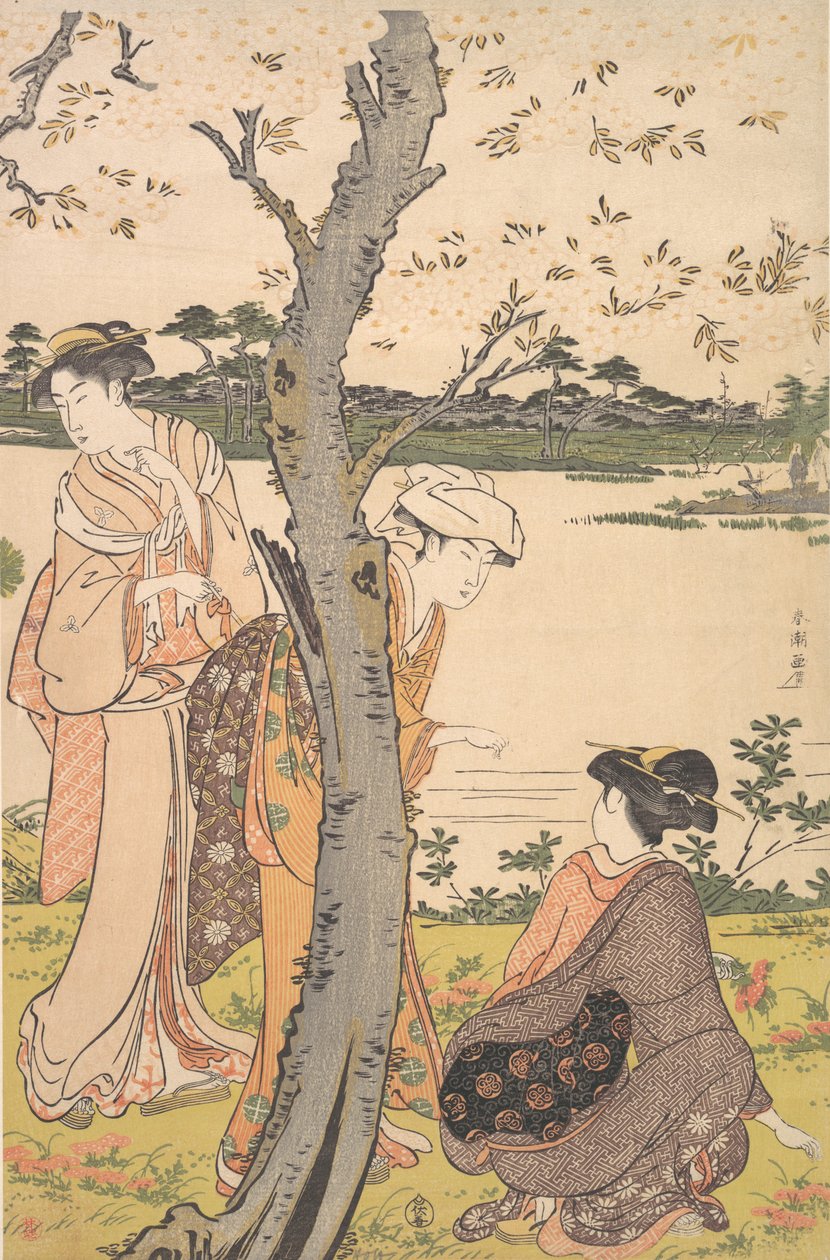 Nuorten kukkien kerääminen, 1700-luvun loppu. tekijältä Katsukawa Shuncho