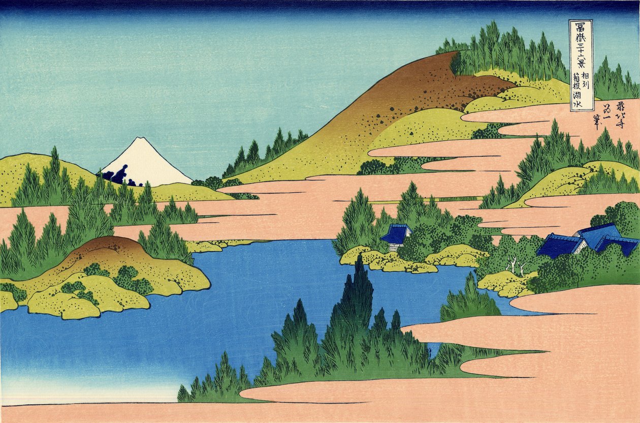 Hakone -järvi Sagamin maakunnassa tekijältä Katsushika Hokusai