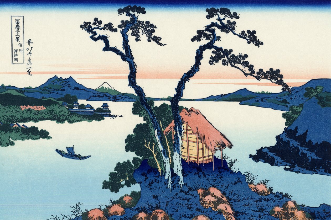 Shinshū Suwa-ko tekijältä Katsushika Hokusai
