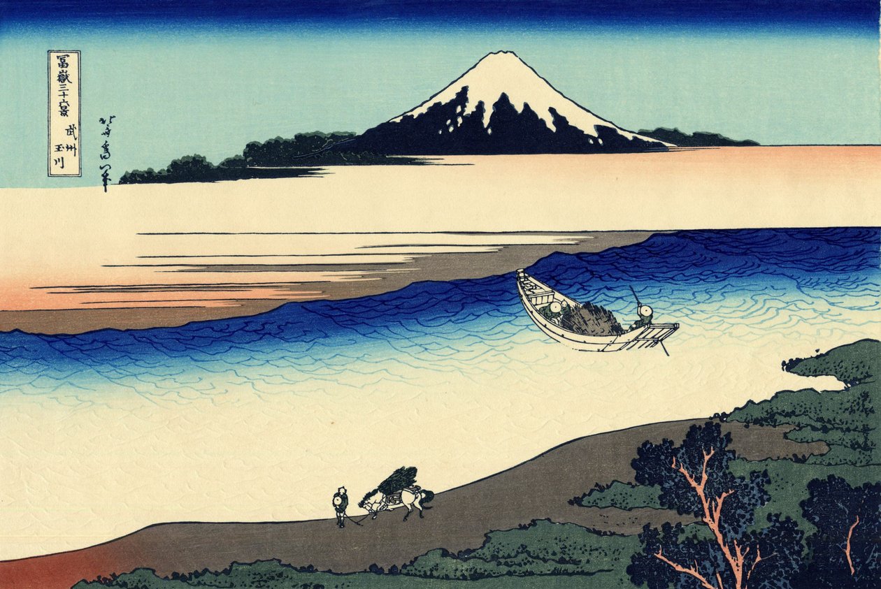 Tama -joki Musashin maakunnassa tekijältä Katsushika Hokusai