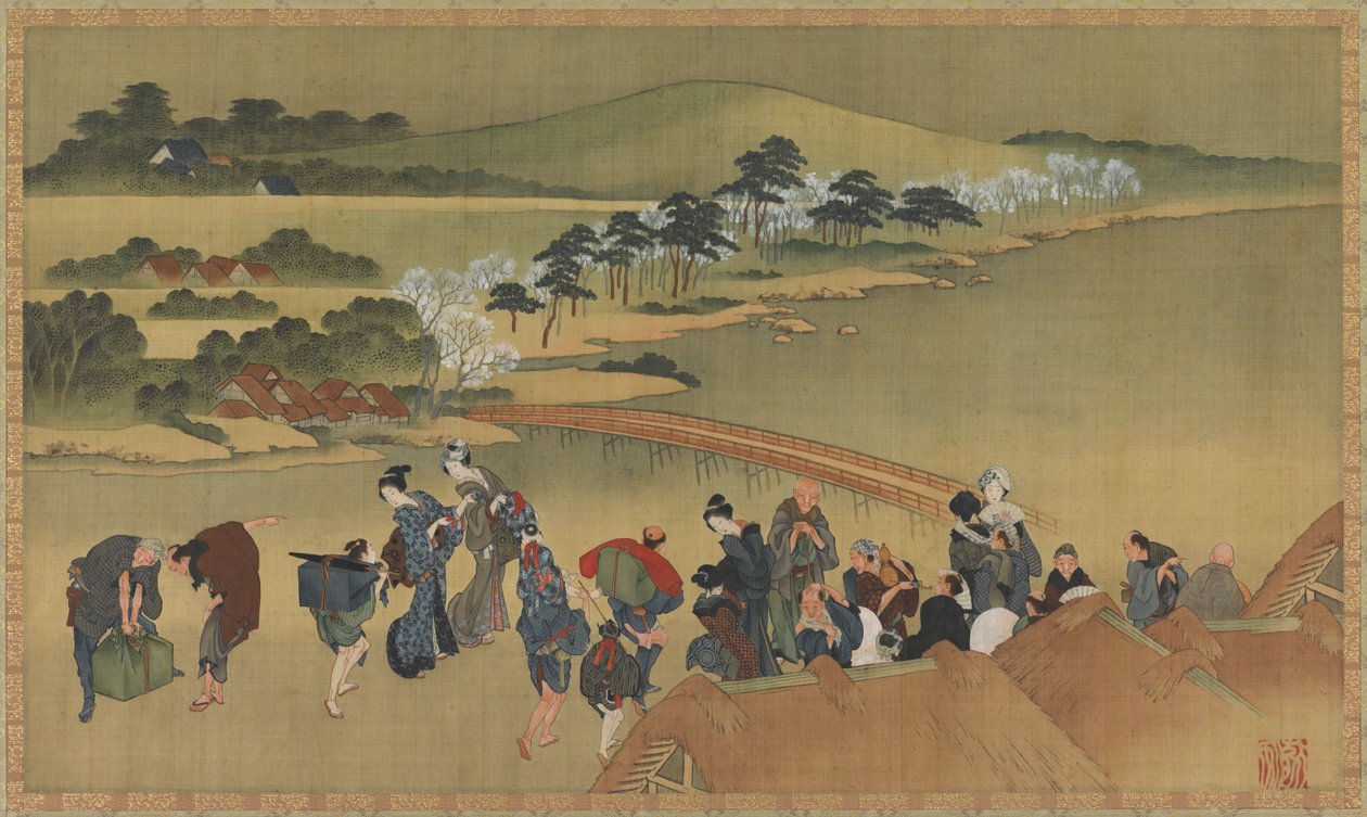 Kirsikankukkien katselu, 1700-luvun loppu - 1800-luvun alku. tekijältä Katsushika Hokusai