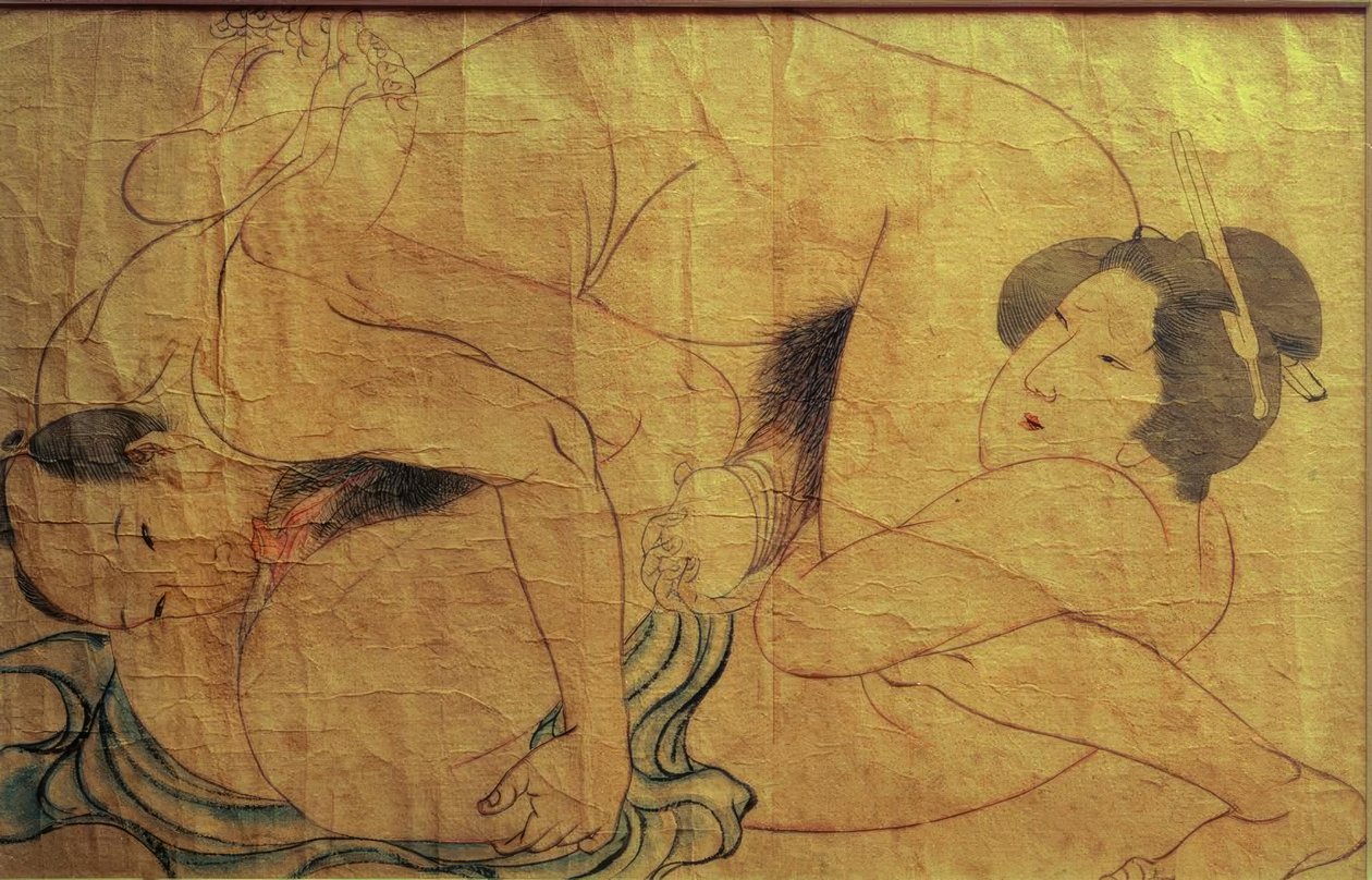 Eroottinen kohtaus tekijältä Katsushika Hokusai