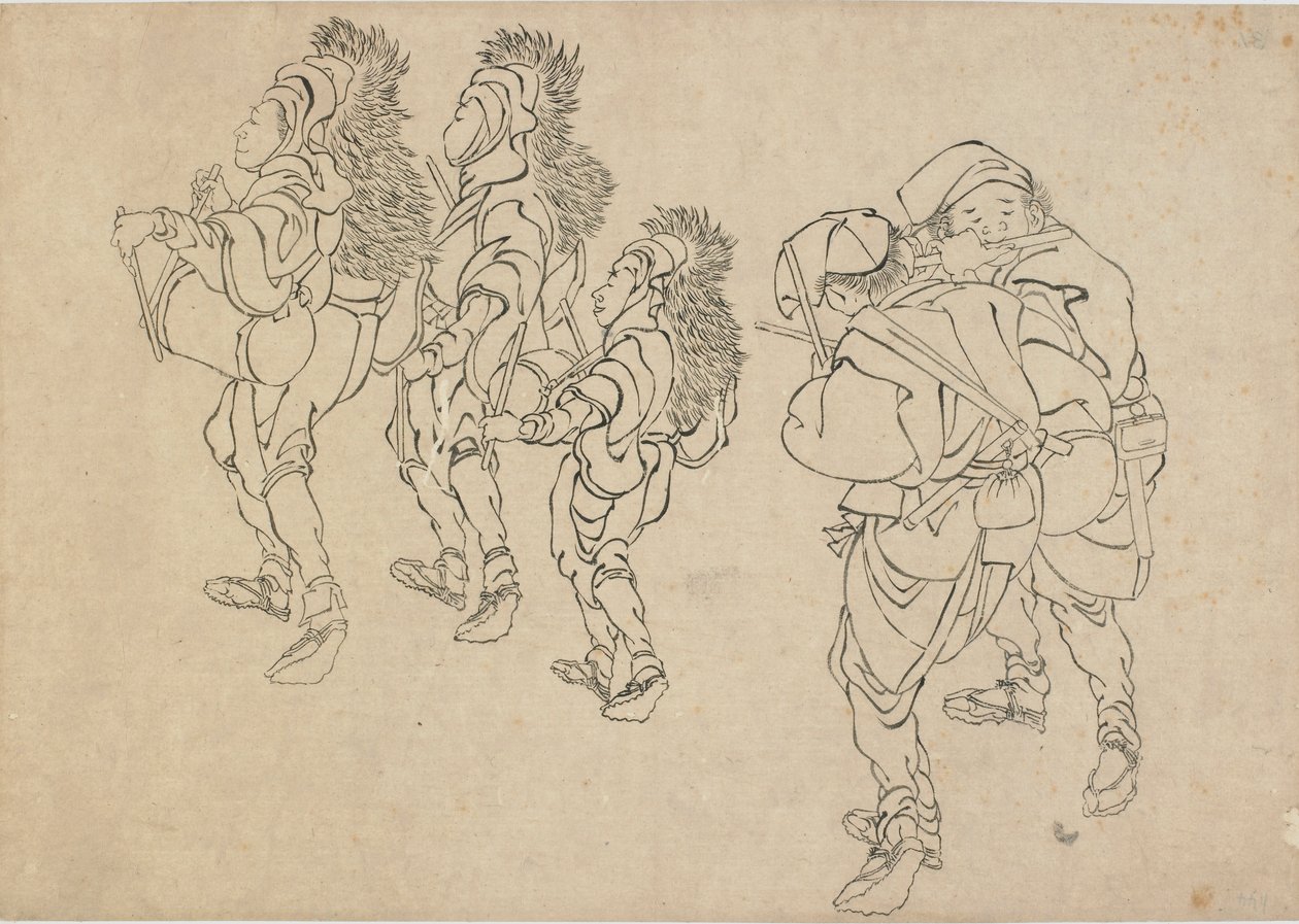Leijonatanssi, 1700-luvun loppu - 1800-luvun alku. tekijältä Katsushika Hokusai
