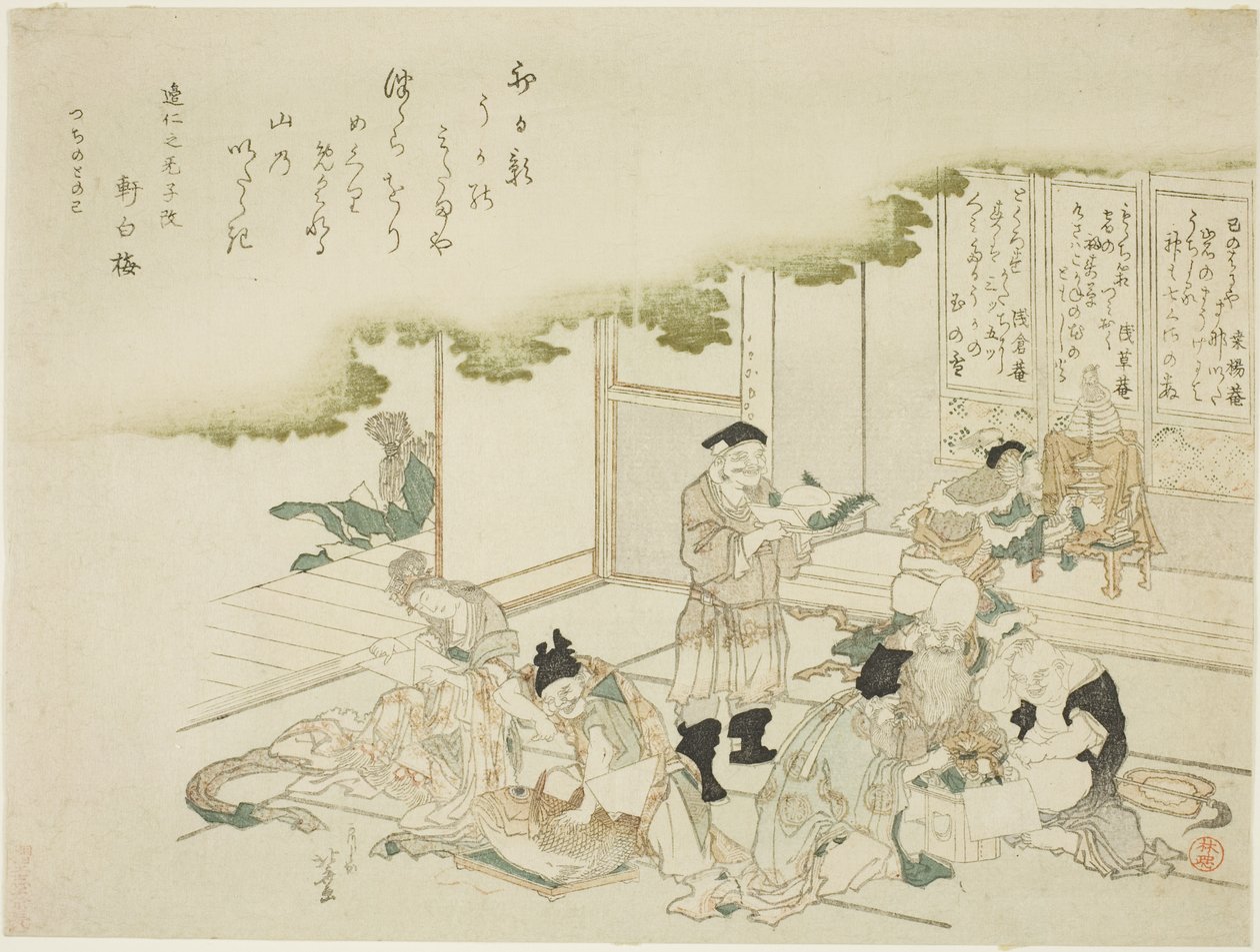 Seitsemän onnen jumalaa tekijältä Katsushika Hokusai