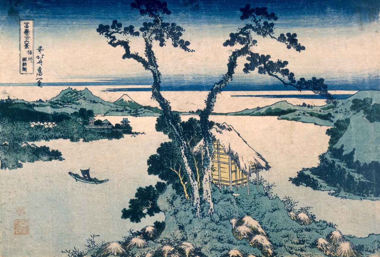 Suna Lake (värillinen puupainatus) tekijältä Katsushika Hokusai