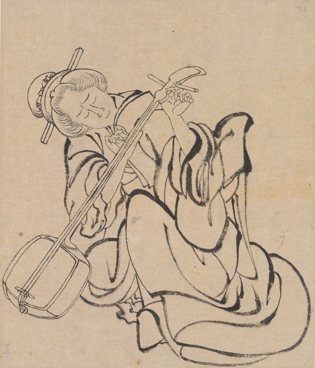 Samisenin viritys, 1700-luvun loppu - 1800-luvun alku. tekijältä Katsushika Hokusai